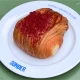 Croissant with pastry cream and berry jam